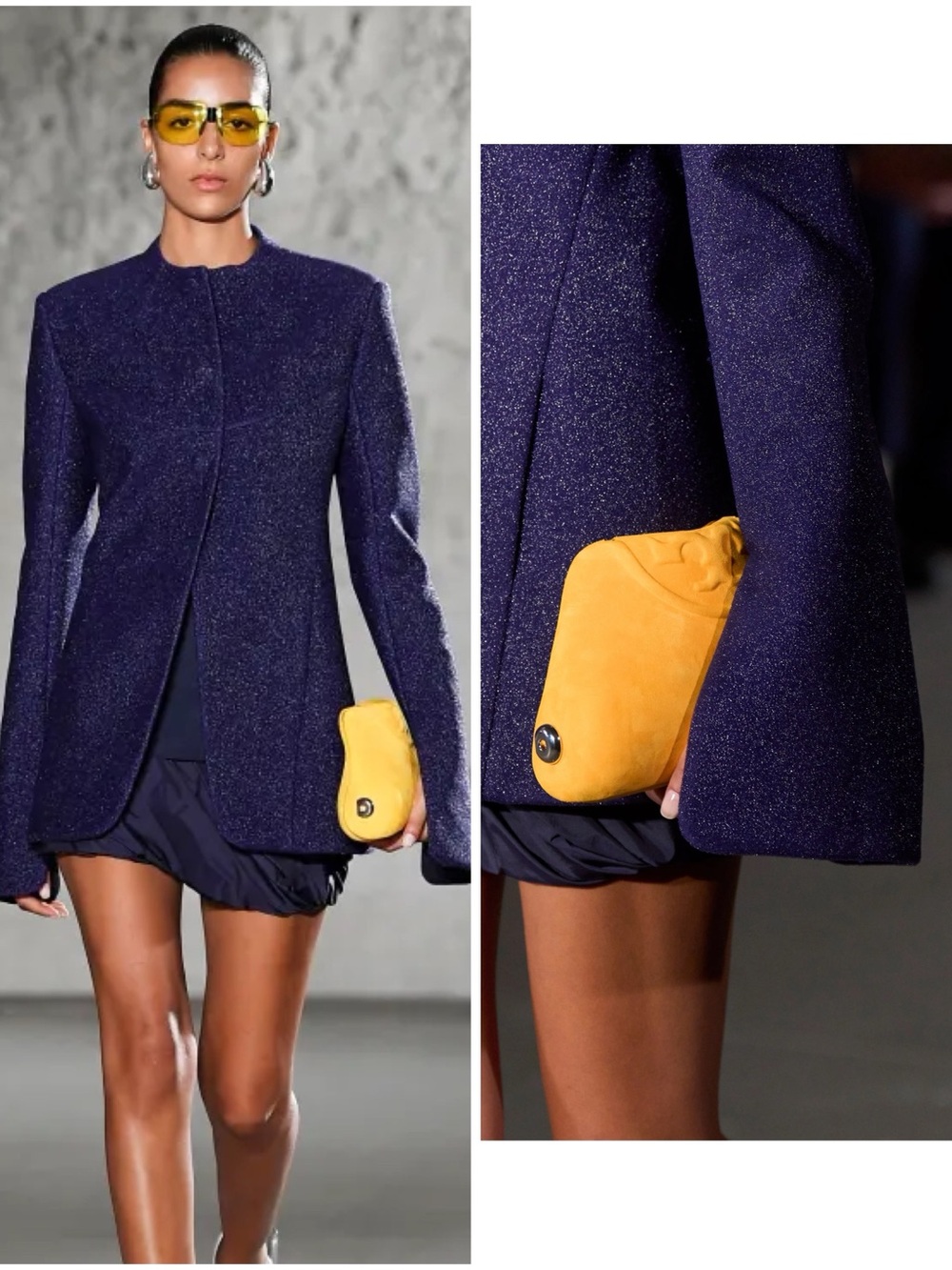 Tory Burch Purple Collarless Tailored Blazer